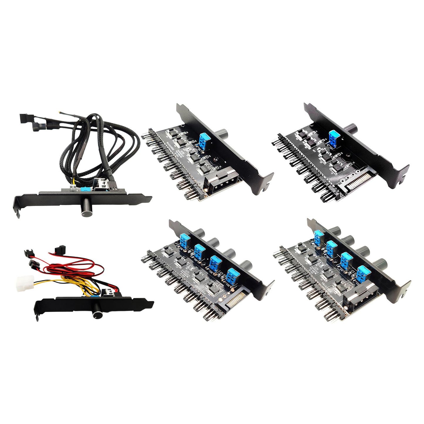 12V Computer PC Case Cooling Fan Hub Regulator 4Pin 3Pin Speed Controller 1