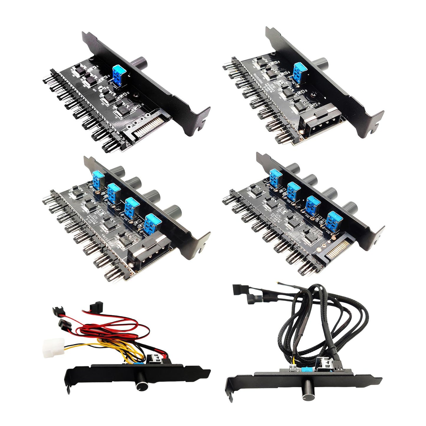 12V Computer PC Case Cooling Fan Hub Regulator 4Pin 3Pin Speed Controller 1
