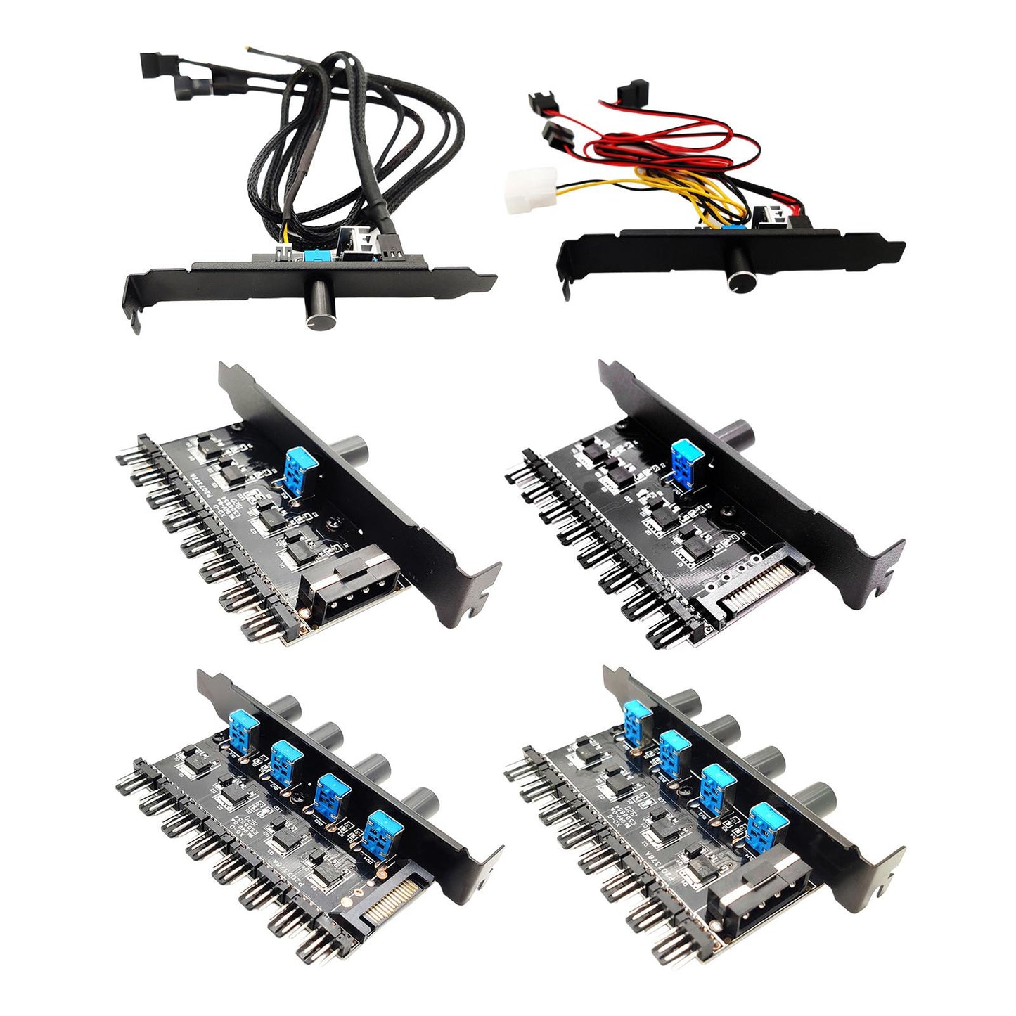 12V Computer PC Case Cooling Fan Hub Regulator 4Pin 3Pin Speed Controller 1