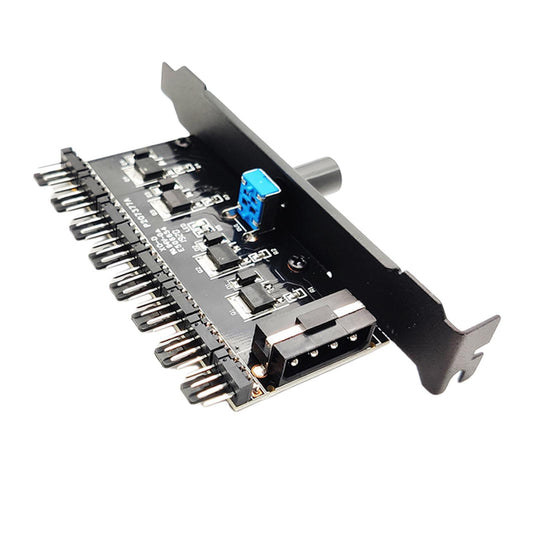 12V Computer PC Case Cooling Fan Hub Regulator 4Pin 3Pin Speed Controller 3