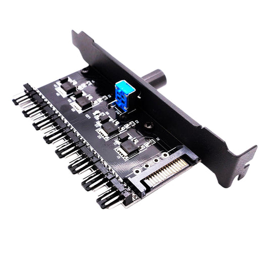 12V Computer PC Case Cooling Fan Hub Regulator 4Pin 3Pin Speed Controller 4