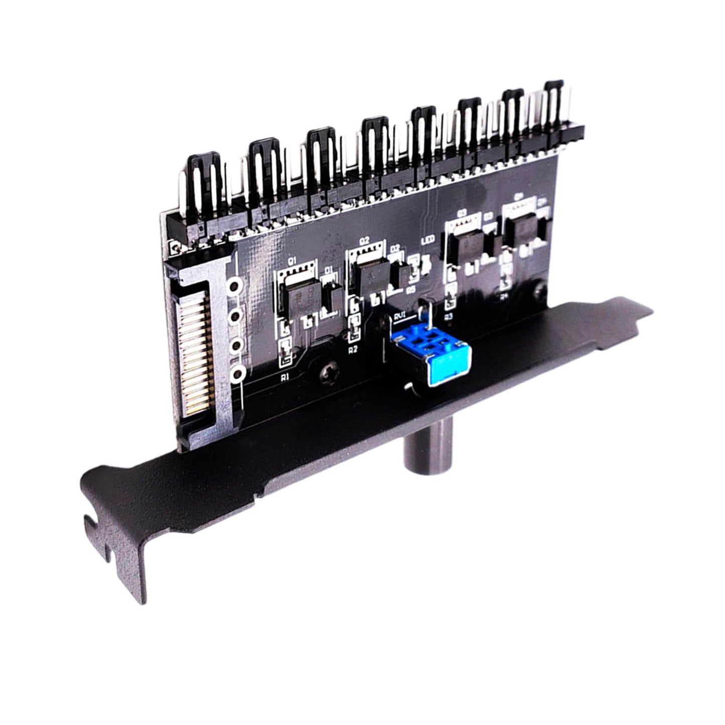 12V Computer PC Case Cooling Fan Hub Regulator 4Pin 3Pin Speed Controller 4