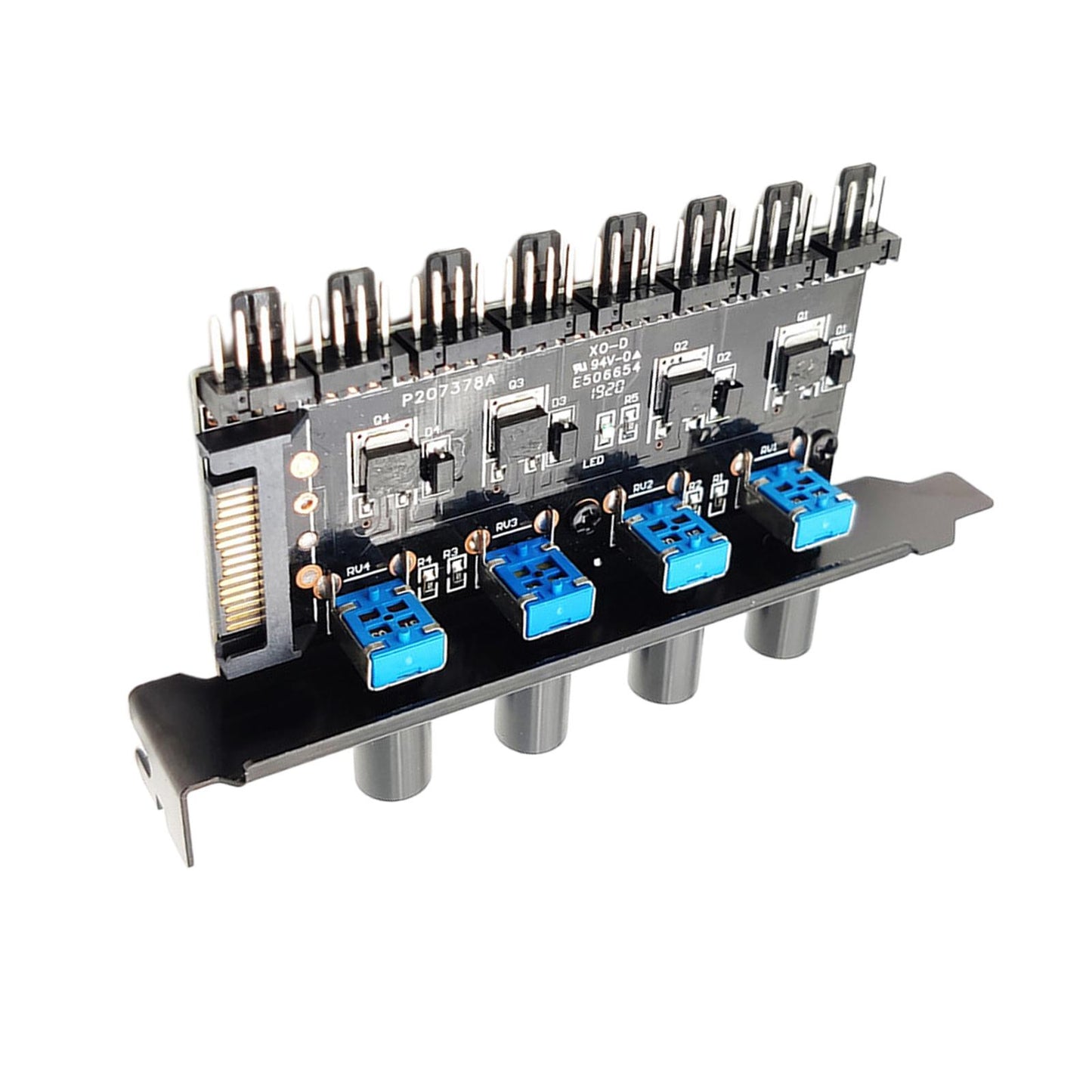 12V Computer PC Case Cooling Fan Hub Regulator 4Pin 3Pin Speed Controller 6