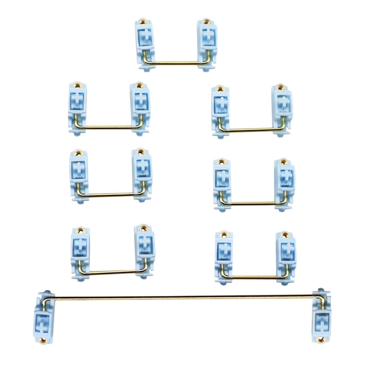 Gold Plated PCB Screw-in Stabilizers 2U 6.25U  8Pcs for 104 108 96 Blue