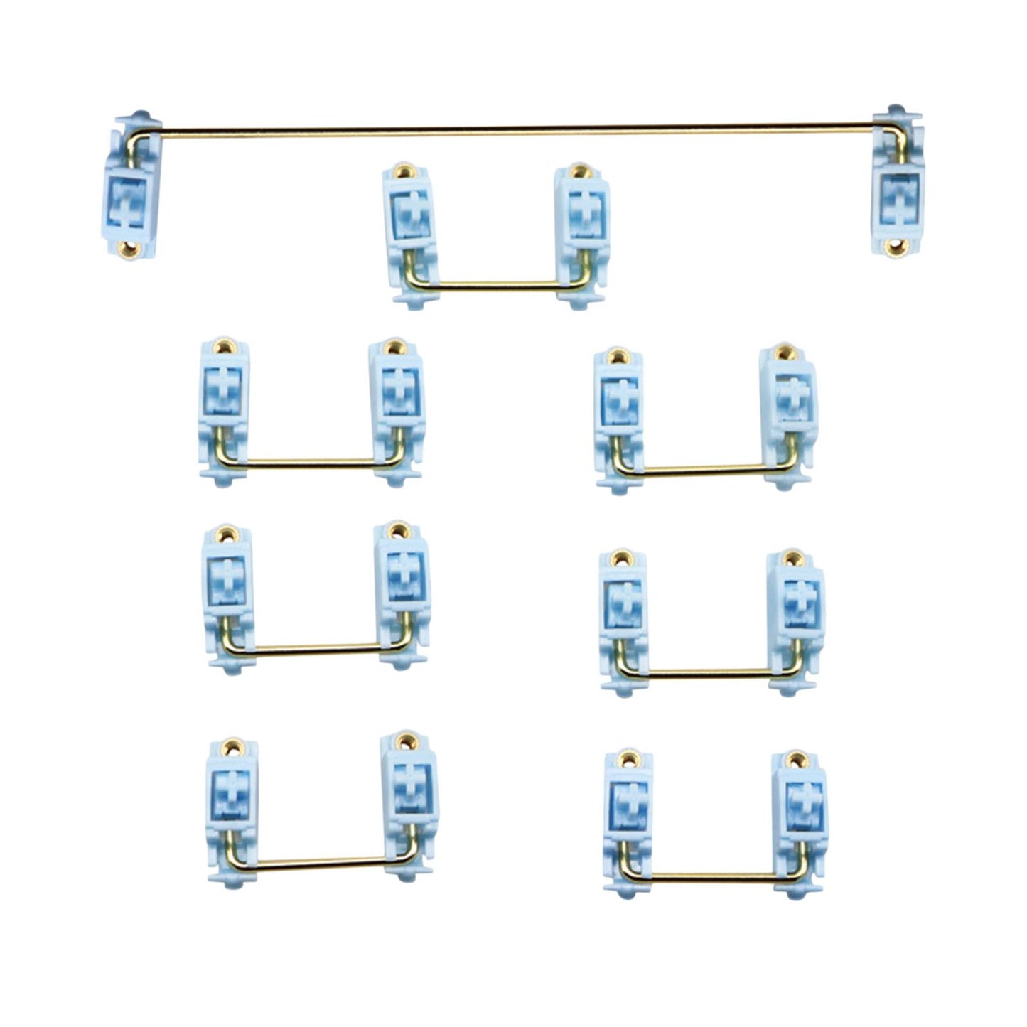 Gold Plated PCB Screw-in Stabilizers 2U 6.25U  8Pcs for 104 108 96 Blue