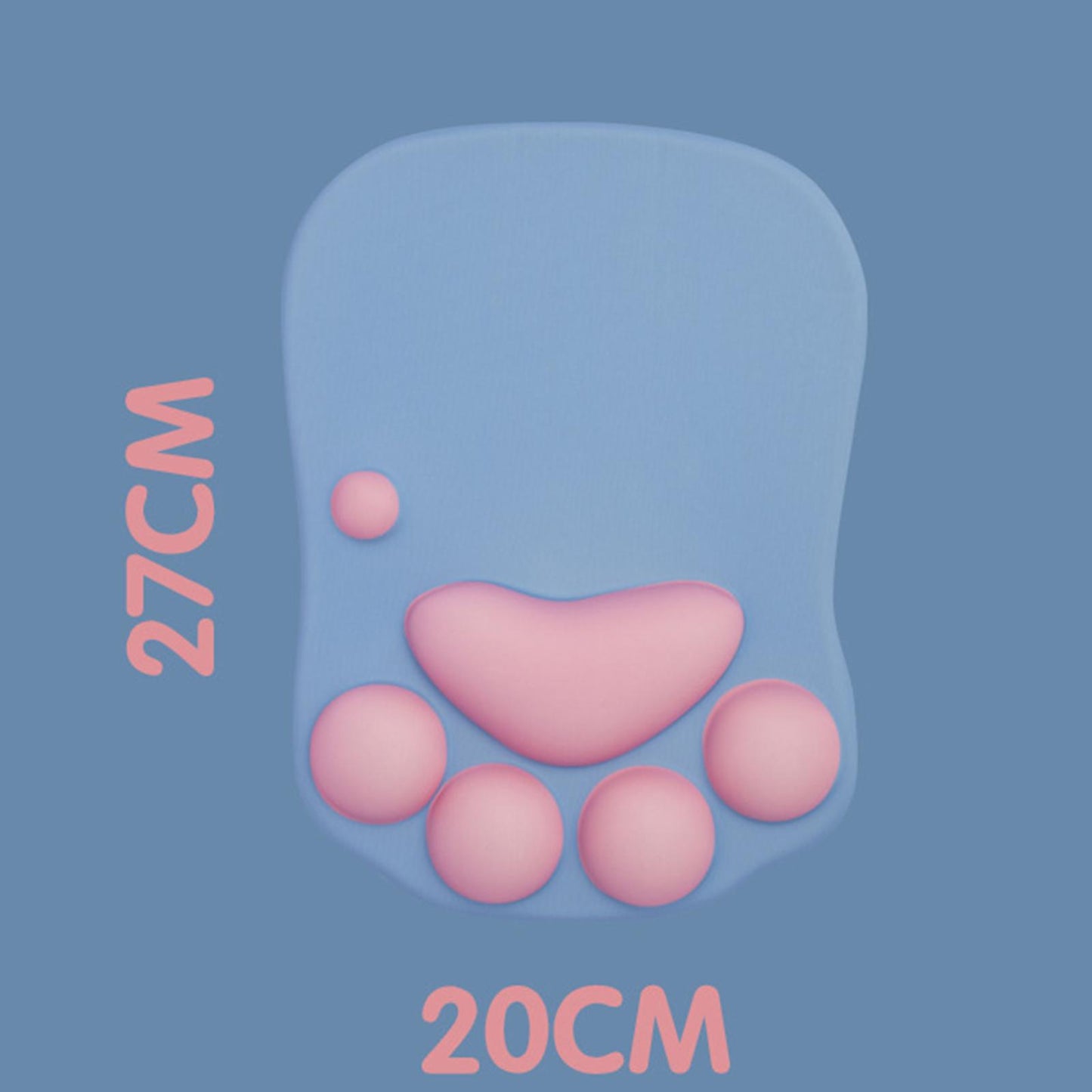 Mouse Pad Cat Paw with Wrist Support for Home Office Comfortable  blue