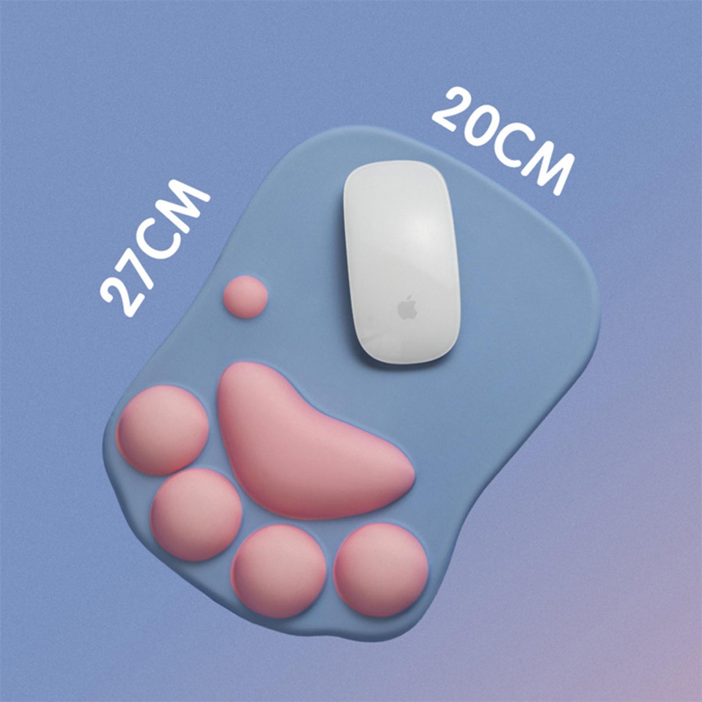 Mouse Pad Cat Paw with Wrist Support for Home Office Comfortable  blue