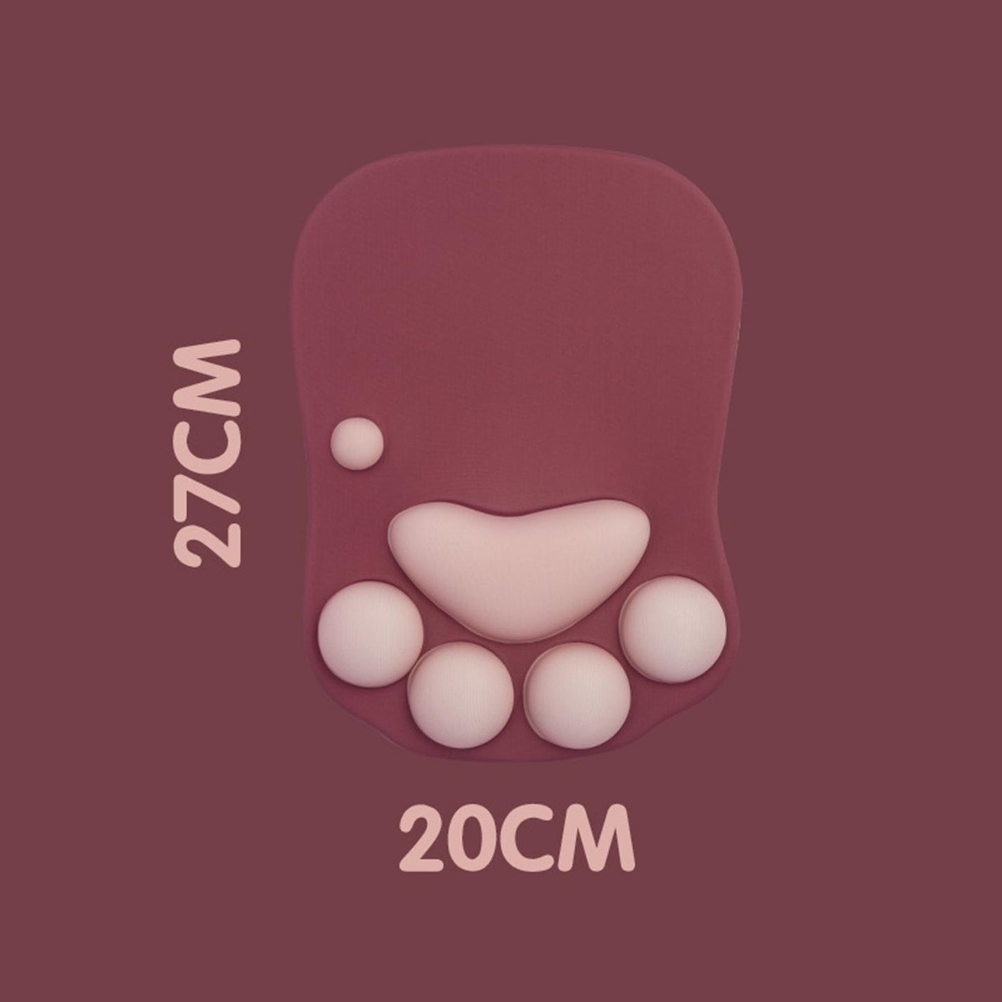 Mouse Pad Cat Paw with Wrist Support for Home Office Comfortable  red