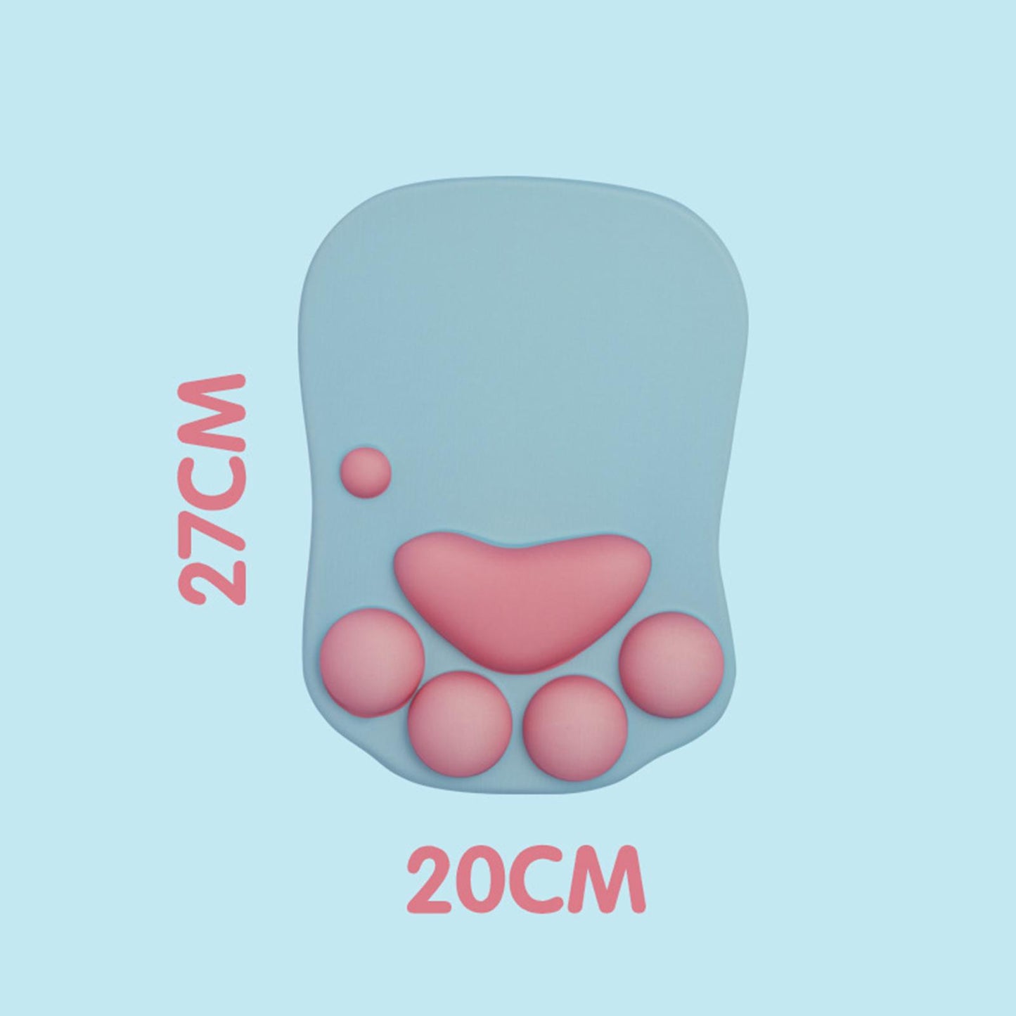 Mouse Pad Cat Paw with Wrist Support for Home Office Comfortable  cyan