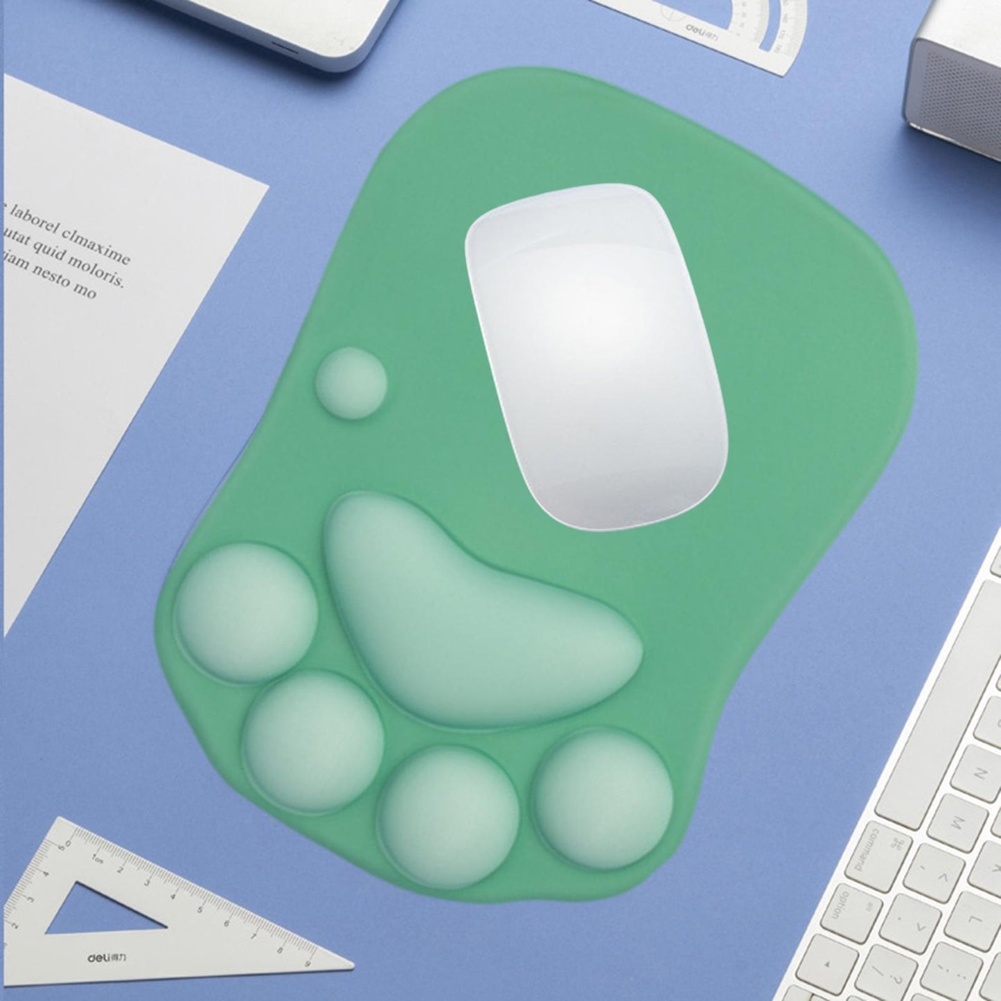 Mouse Pad Cat Paw with Wrist Support for Home Office Comfortable  green