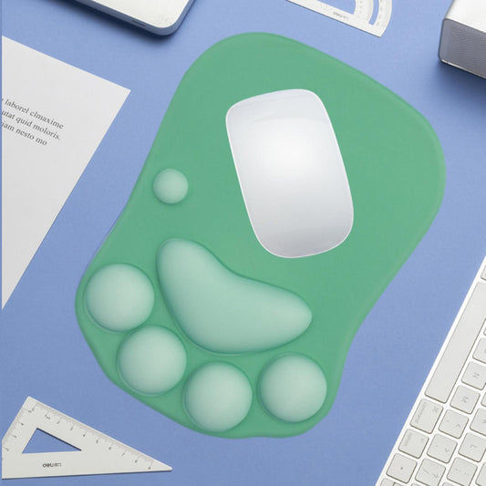 Mouse Pad Cat Paw with Wrist Support for Home Office Comfortable  green
