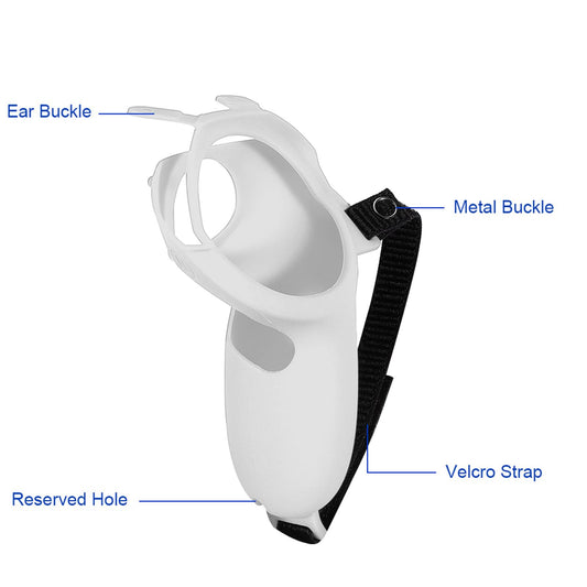 Silicone Handle Protective Cover Sleeve for Quest 2 VR Adjustable White