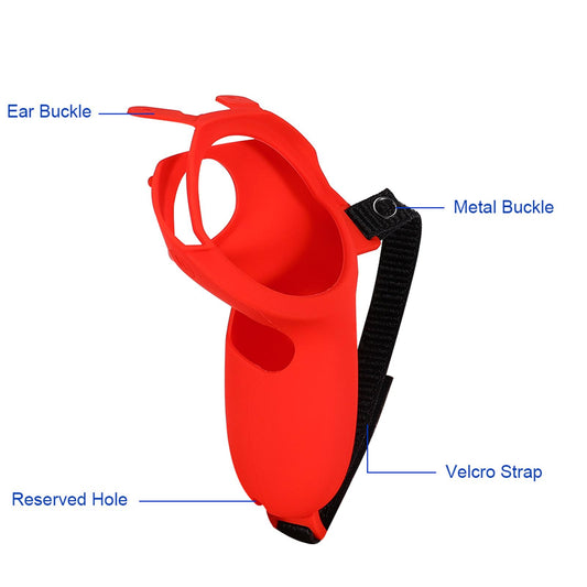 Silicone Handle Protective Cover Sleeve for Quest 2 VR Adjustable Red