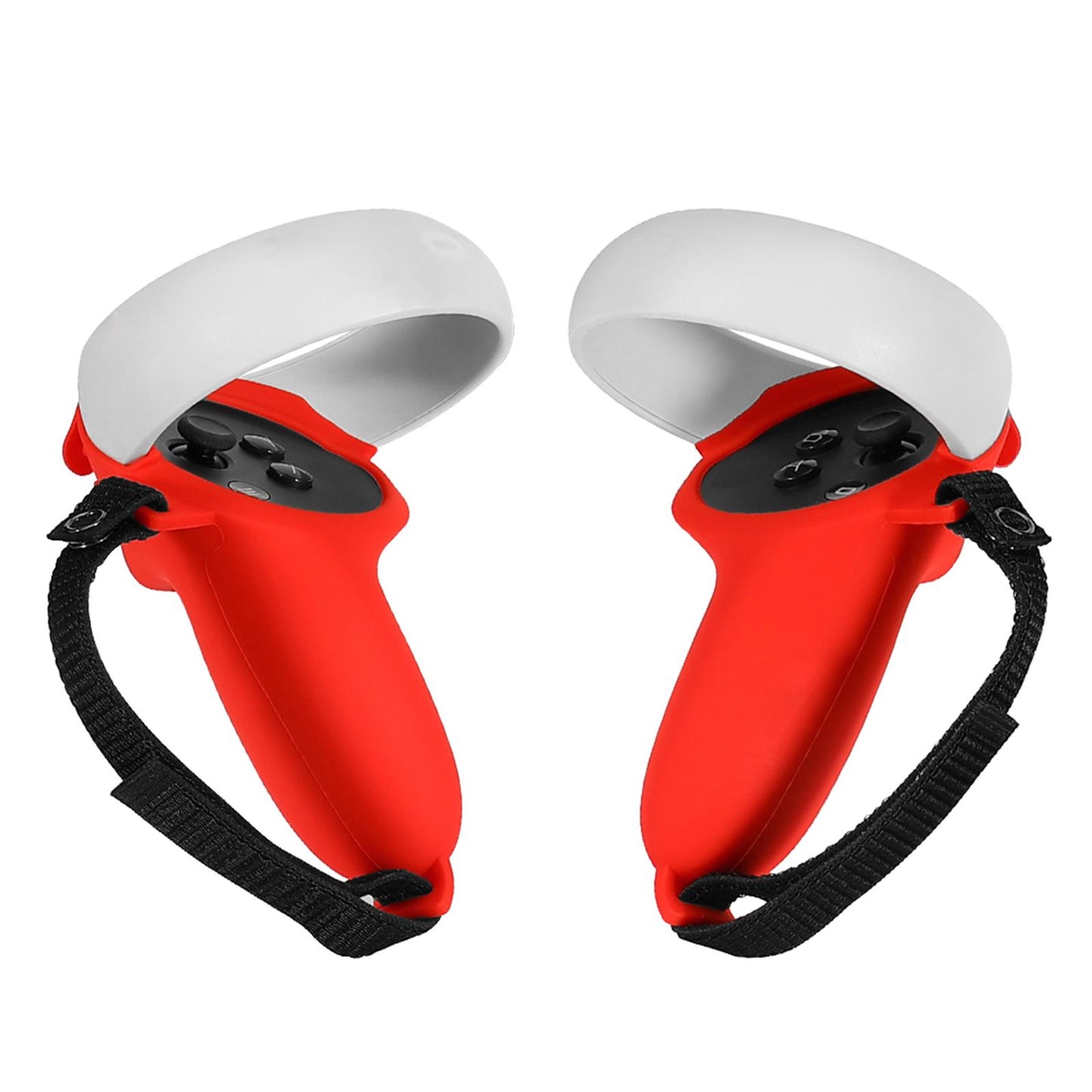 Silicone Handle Protective Cover Sleeve for Quest 2 VR Adjustable Red