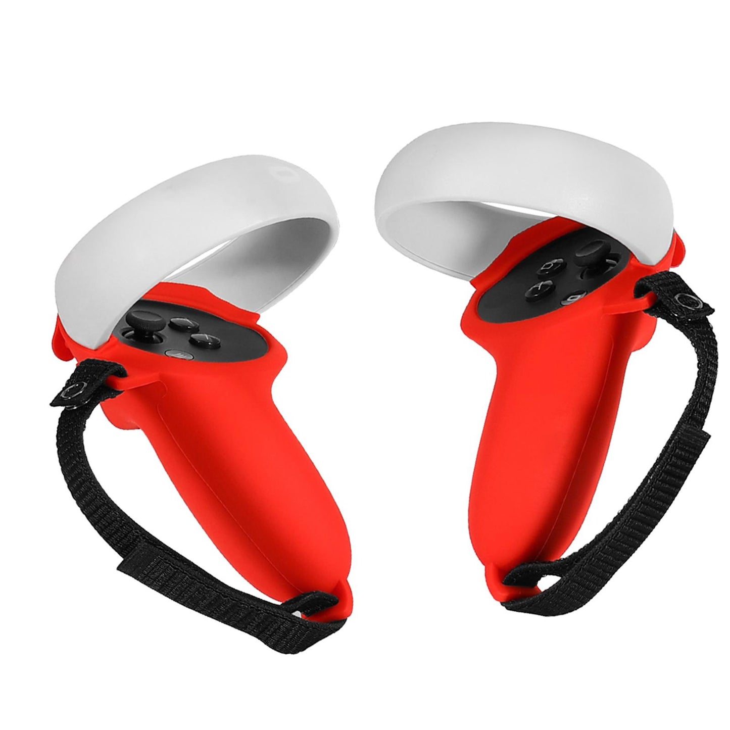 Silicone Handle Protective Cover Sleeve for Quest 2 VR Adjustable Red