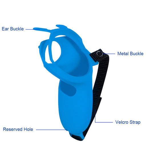 Silicone Handle Protective Cover Sleeve for Quest 2 VR Adjustable Blue