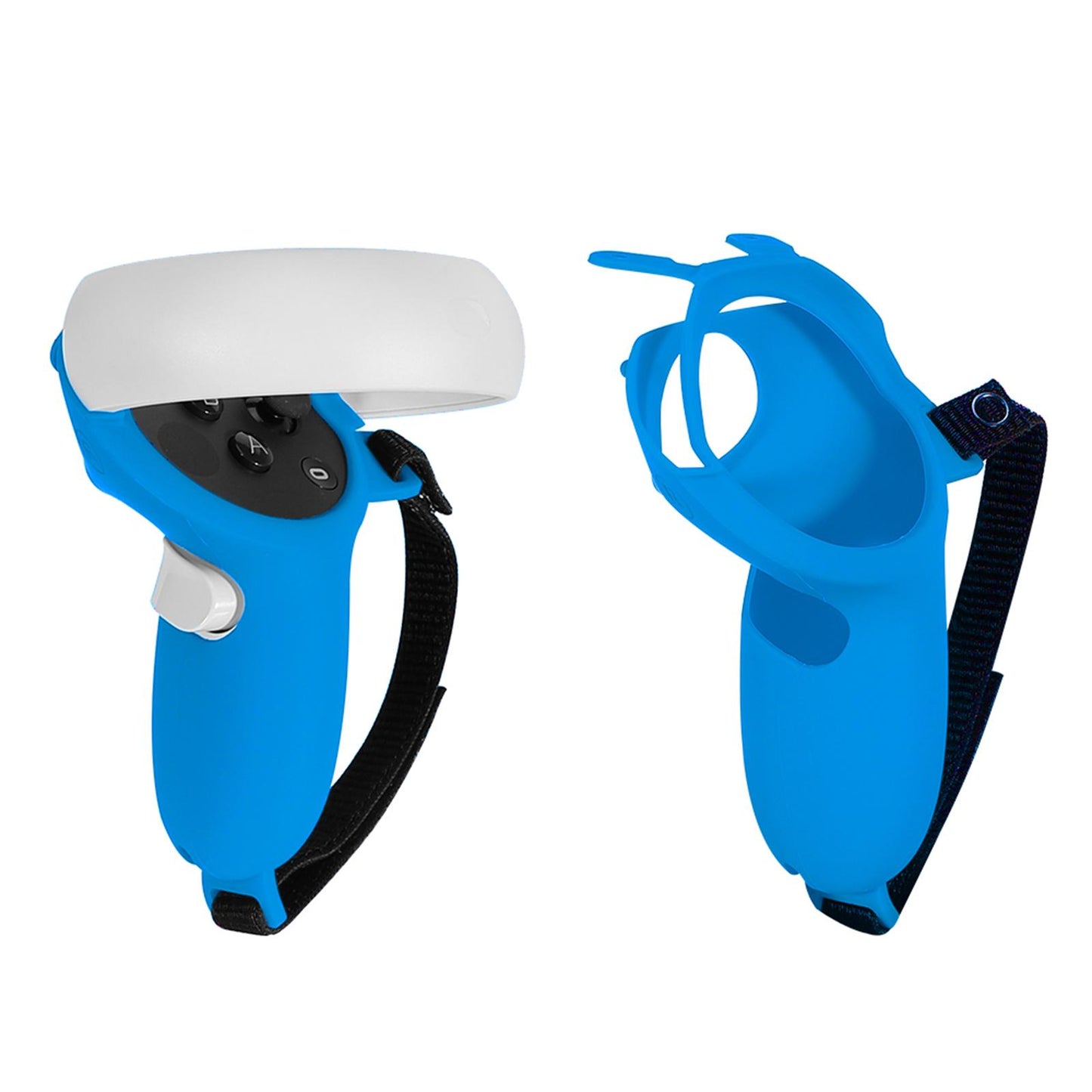 Silicone Handle Protective Cover Sleeve for Quest 2 VR Adjustable Blue