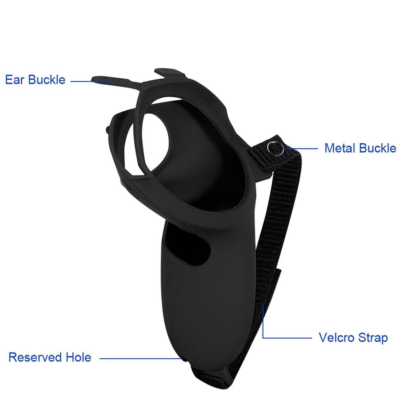 Silicone Handle Protective Cover Sleeve for Quest 2 VR Adjustable Black
