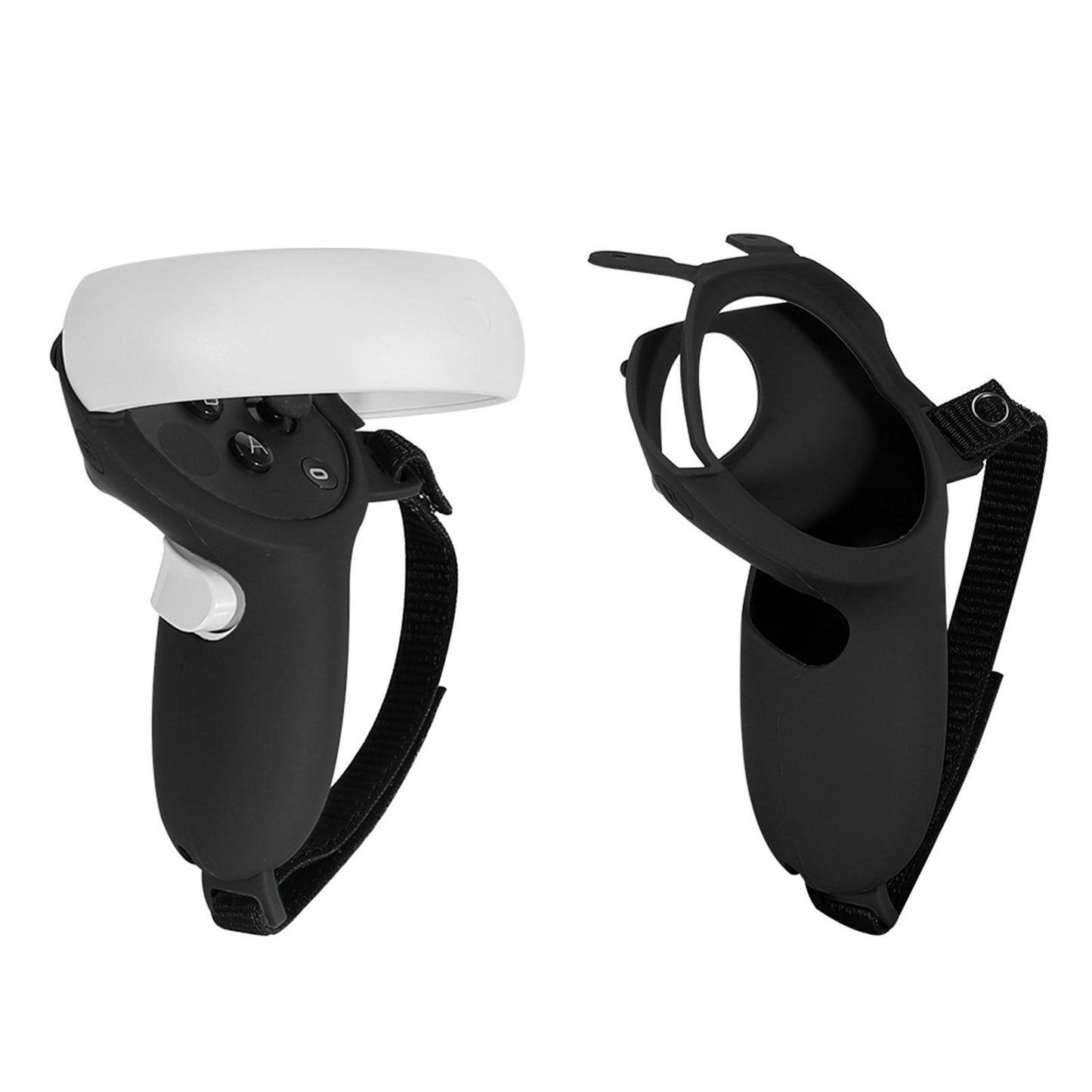 Silicone Handle Protective Cover Sleeve for Quest 2 VR Adjustable Black