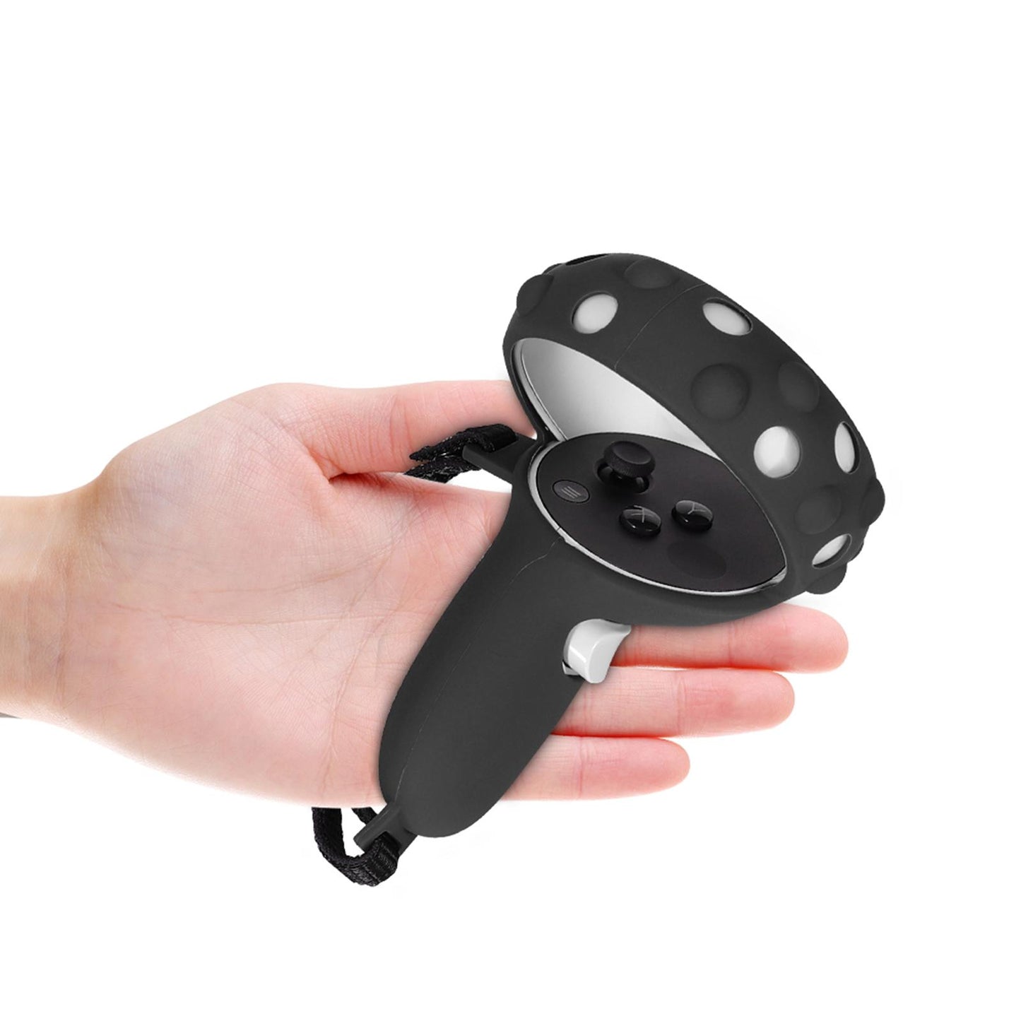 1 Pair Grip Cover Fit for Quest 2 Anti-Slip Handle Protective Sleeve Black