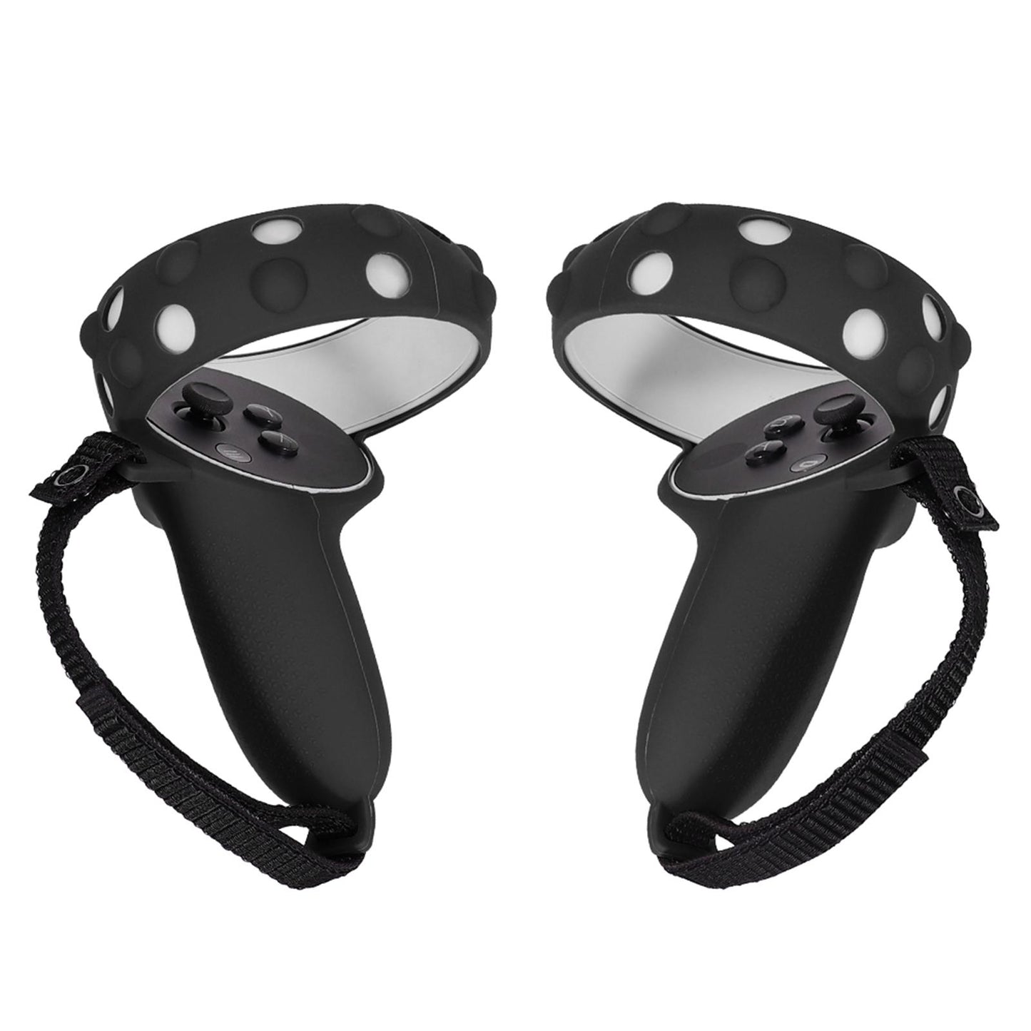 1 Pair Grip Cover Fit for Quest 2 Anti-Slip Handle Protective Sleeve Black