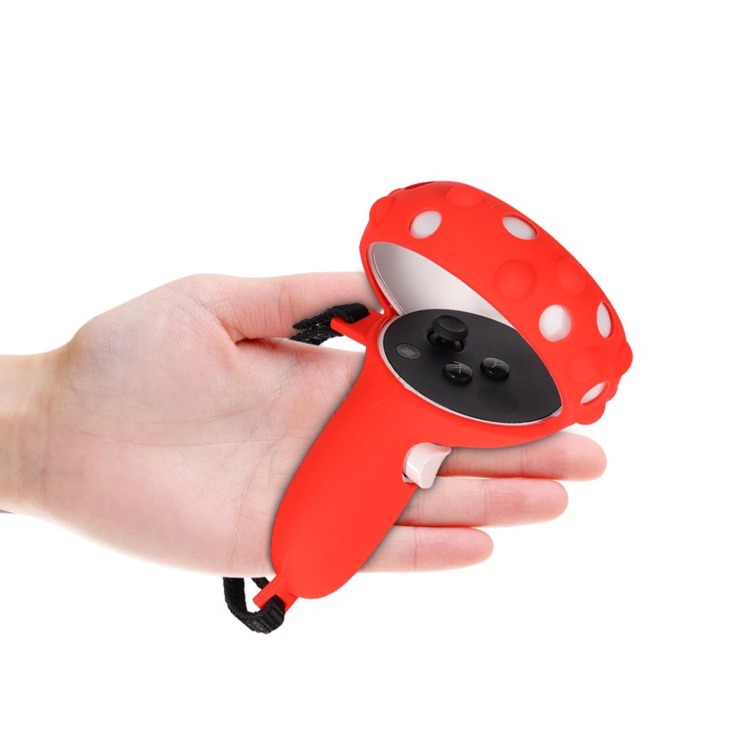 1 Pair Grip Cover Fit for Quest 2 Anti-Slip Handle Protective Sleeve Red