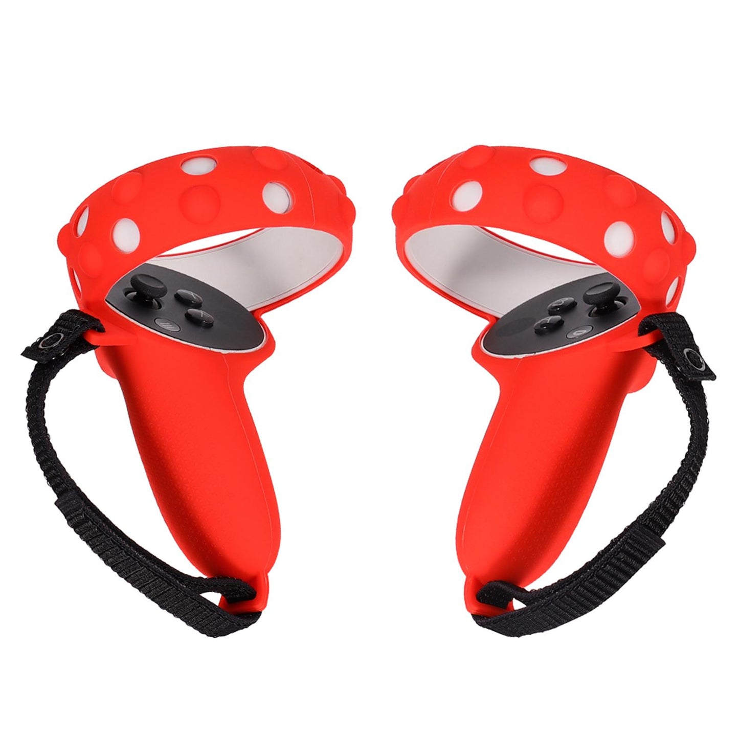 1 Pair Grip Cover Fit for Quest 2 Anti-Slip Handle Protective Sleeve Red