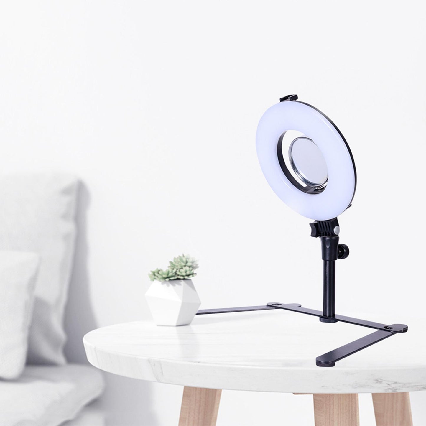 Foldable Metal Loop Light Stand Support for Video Shooting Recording Makeup