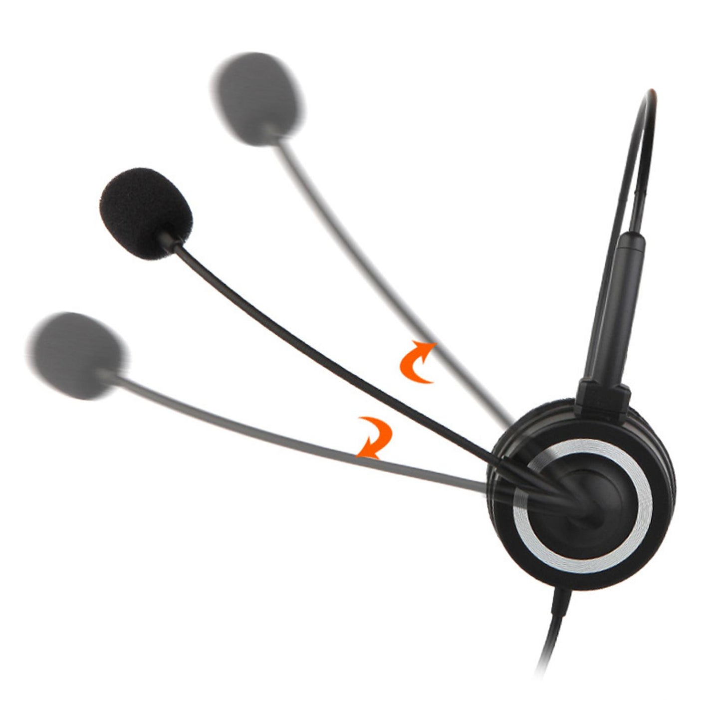 USB Wired Headphone with Mic for School Office Call Center Business Grey