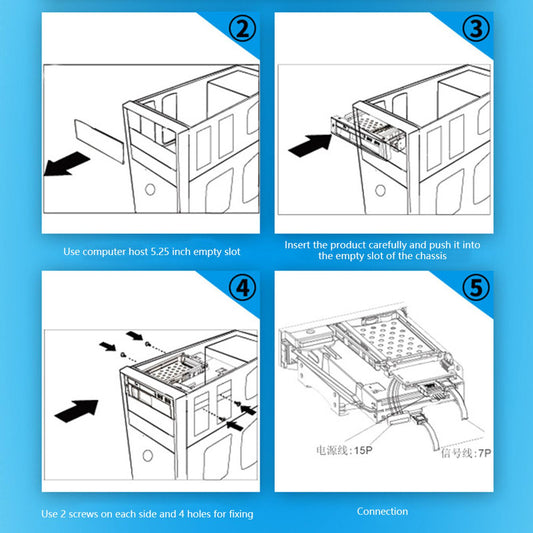 2.5 + 3.5 Inch Hard Drive Caddy Tray Mounting Bracket SATA HDD Frame Black