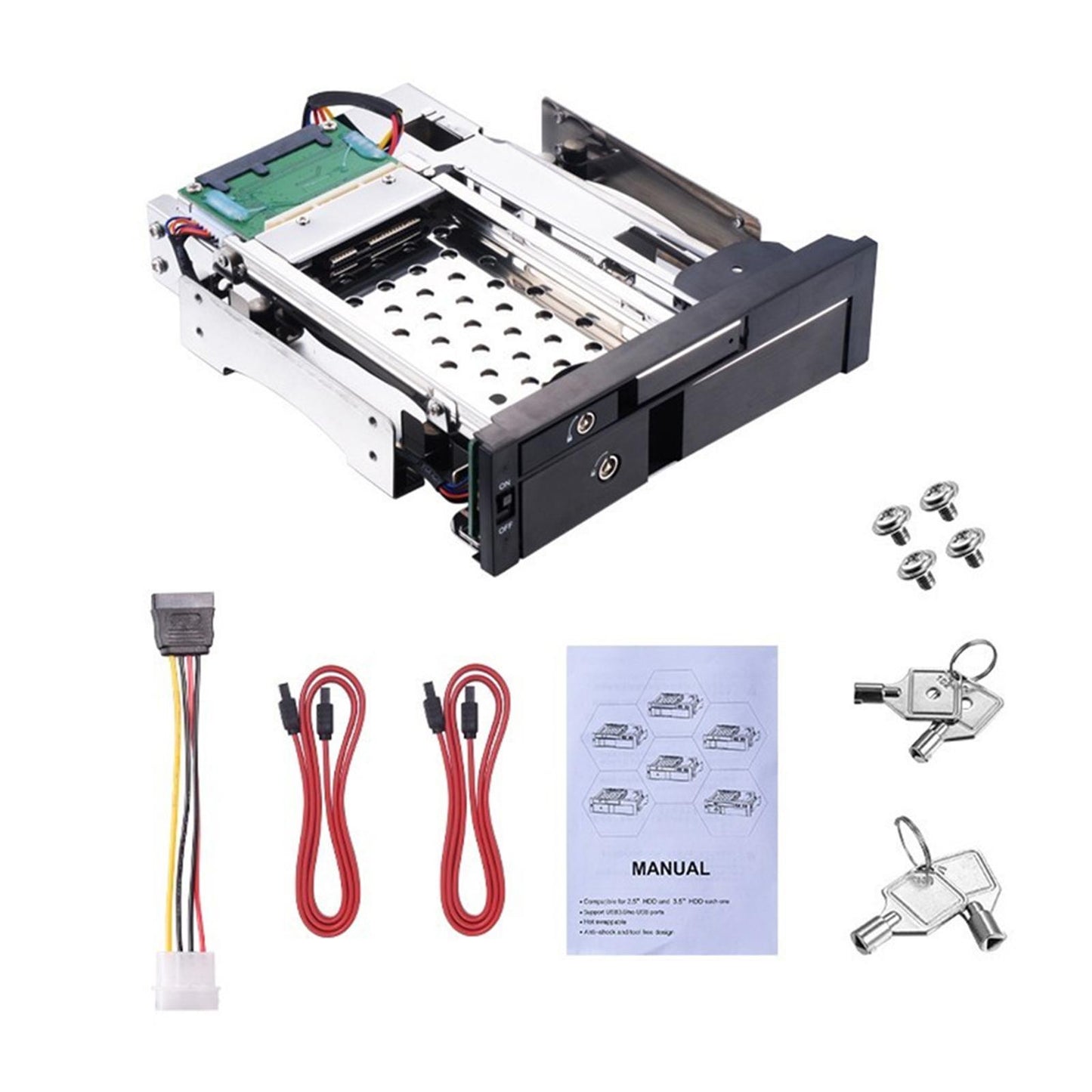 2.5 + 3.5 Inch Hard Drive Caddy Tray Mounting Bracket SATA HDD Frame Black