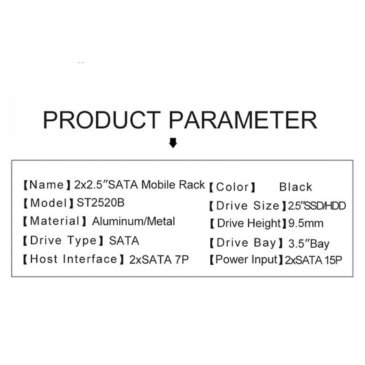 2.5'' SSD to 3.5'' Hard Disk Drive Mounting Bracket Kit SATA Power Cable