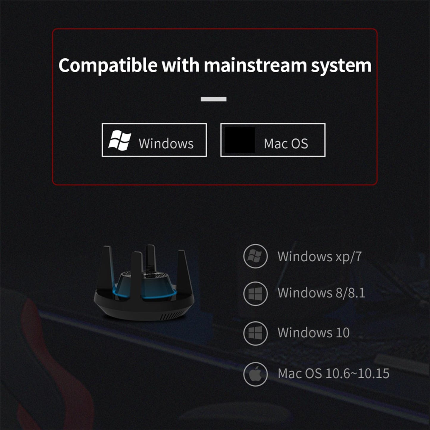 Wireless USB WiFi Adapter Receiver 1900Mbps for Gaming Laptop Portable