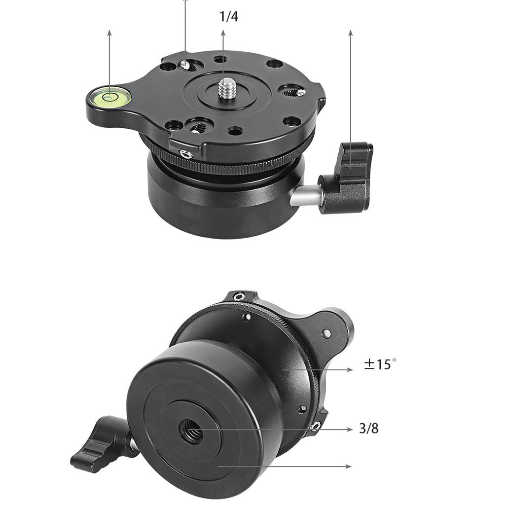 Tripod Leveling Base for Canon Tripods Monopods Bottom  0.375inch screw