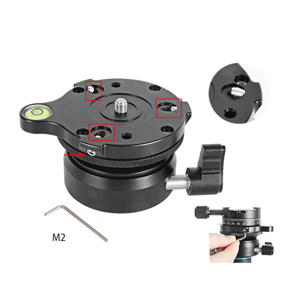 Tripod Leveling Base for Canon Tripods Monopods Bottom  0.375inch screw