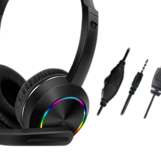 Cat Ear Headphones with Mic 3.5mm Lightweight Headphones Noise Canceling Black