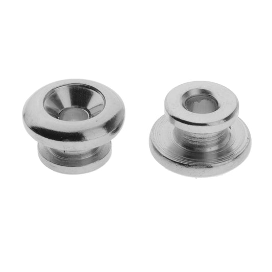GUITAR STRAP BUTTONS WITH STAINLESS SCREWS AND RUBBER WASHERS Silver