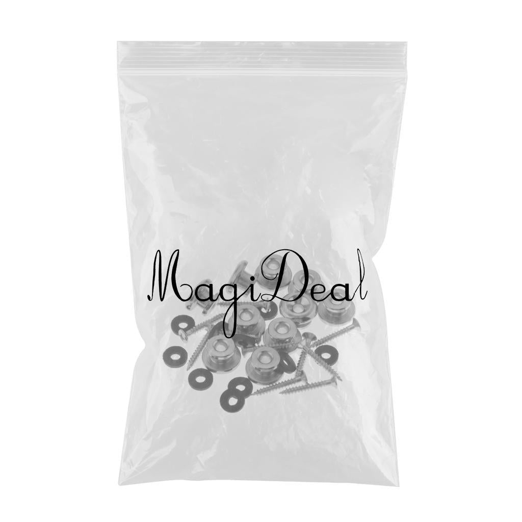 GUITAR STRAP BUTTONS WITH STAINLESS SCREWS AND RUBBER WASHERS Silver