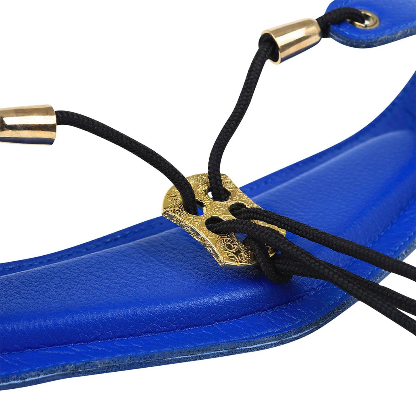 Metal Buckle Leather Saxophone Strap Adjustable Neck Strap Belt Soft Blue