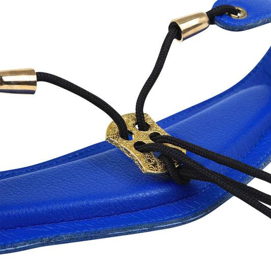 Metal Buckle Leather Saxophone Strap Adjustable Neck Strap Belt Soft Blue
