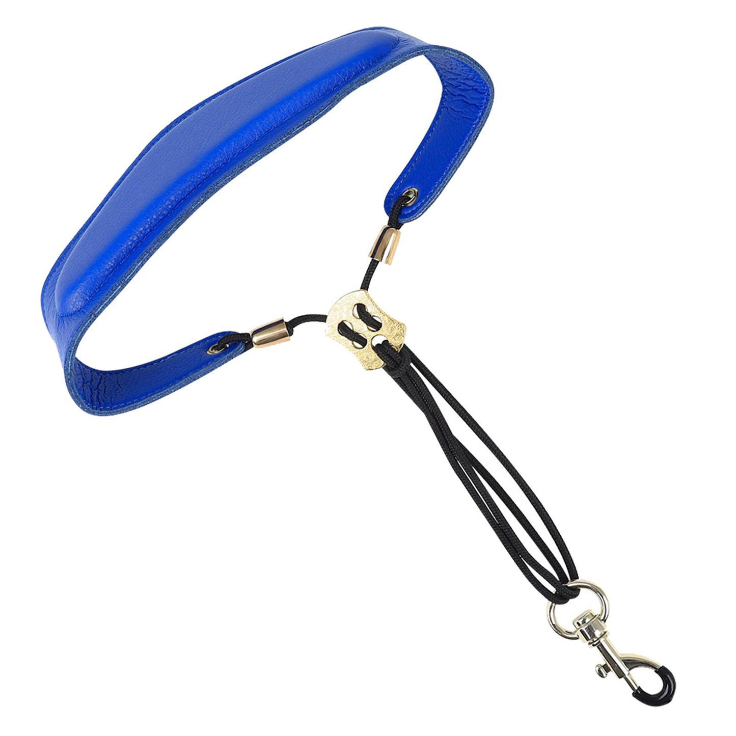 Metal Buckle Leather Saxophone Strap Adjustable Neck Strap Belt Soft Blue