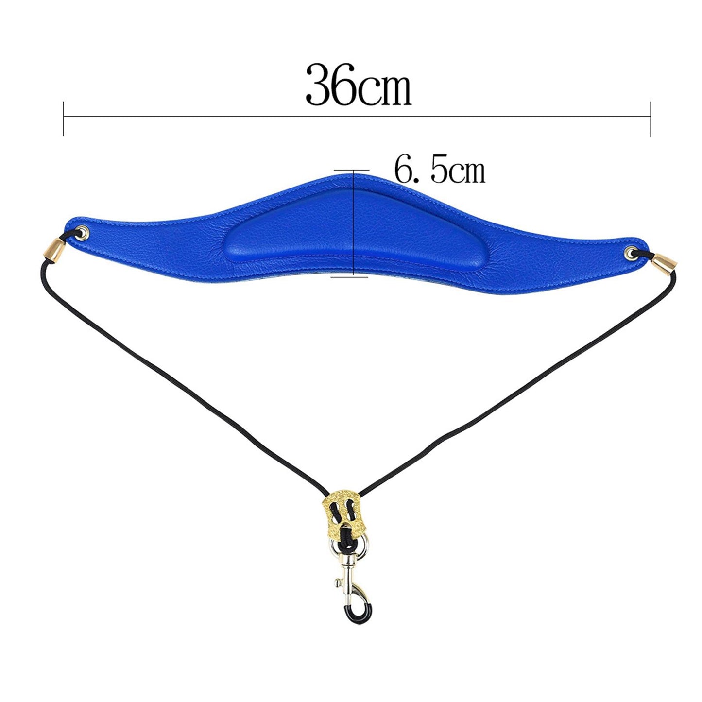 Metal Buckle Leather Saxophone Strap Adjustable Neck Strap Belt Soft Blue