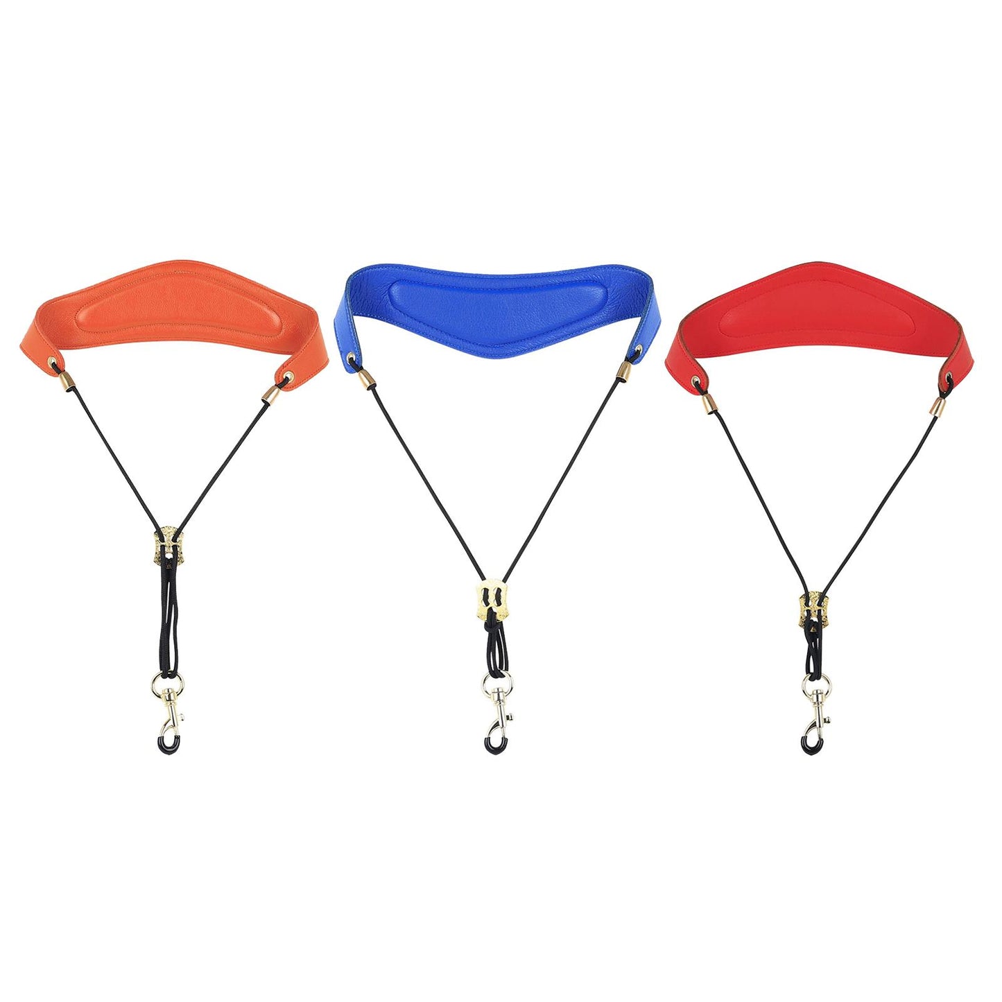 Metal Buckle Leather Saxophone Strap Adjustable Neck Strap Belt Soft Blue