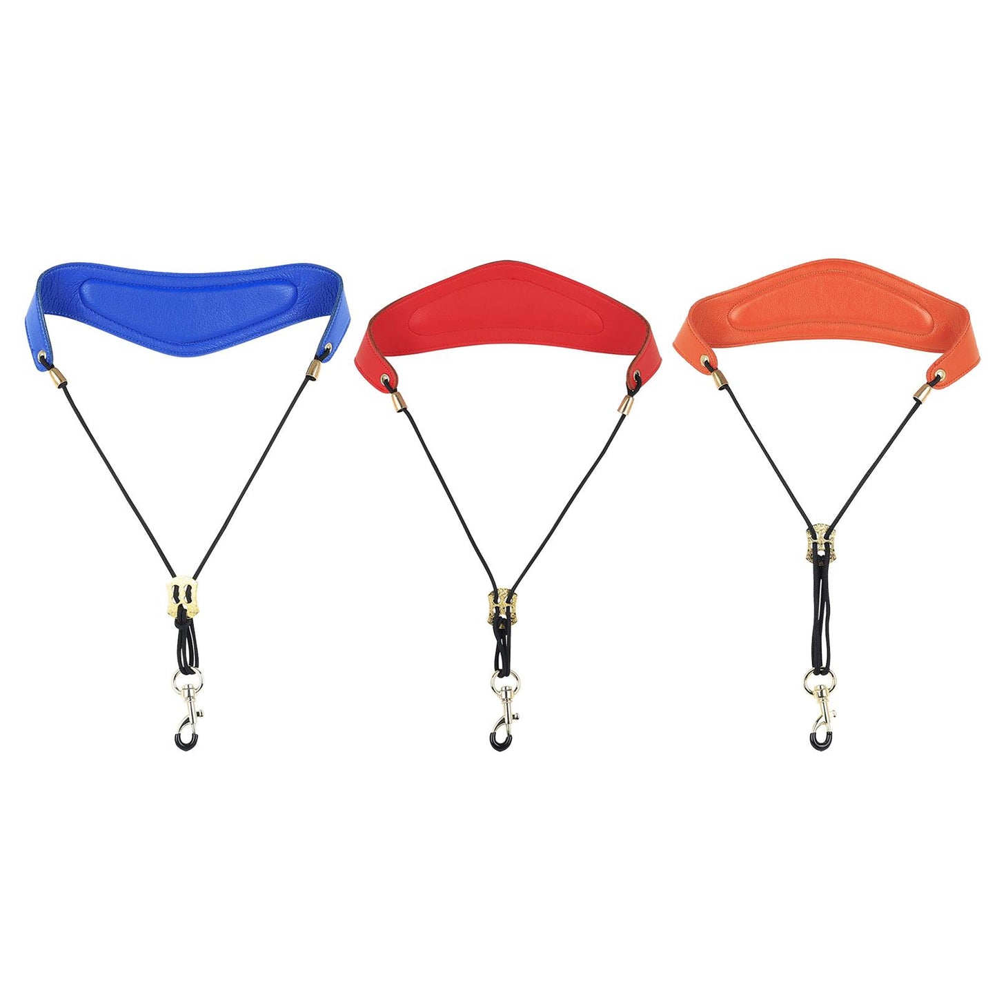 Metal Buckle Leather Saxophone Strap Adjustable Neck Strap Belt Soft Blue