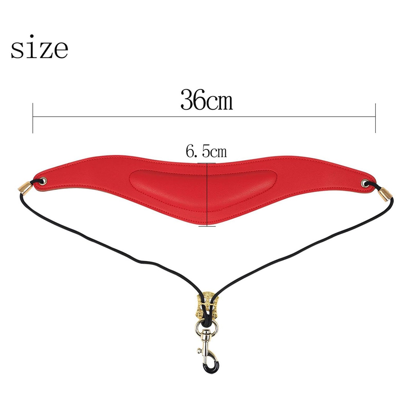 Metal Buckle Leather Saxophone Strap Adjustable Neck Strap Belt Soft Red