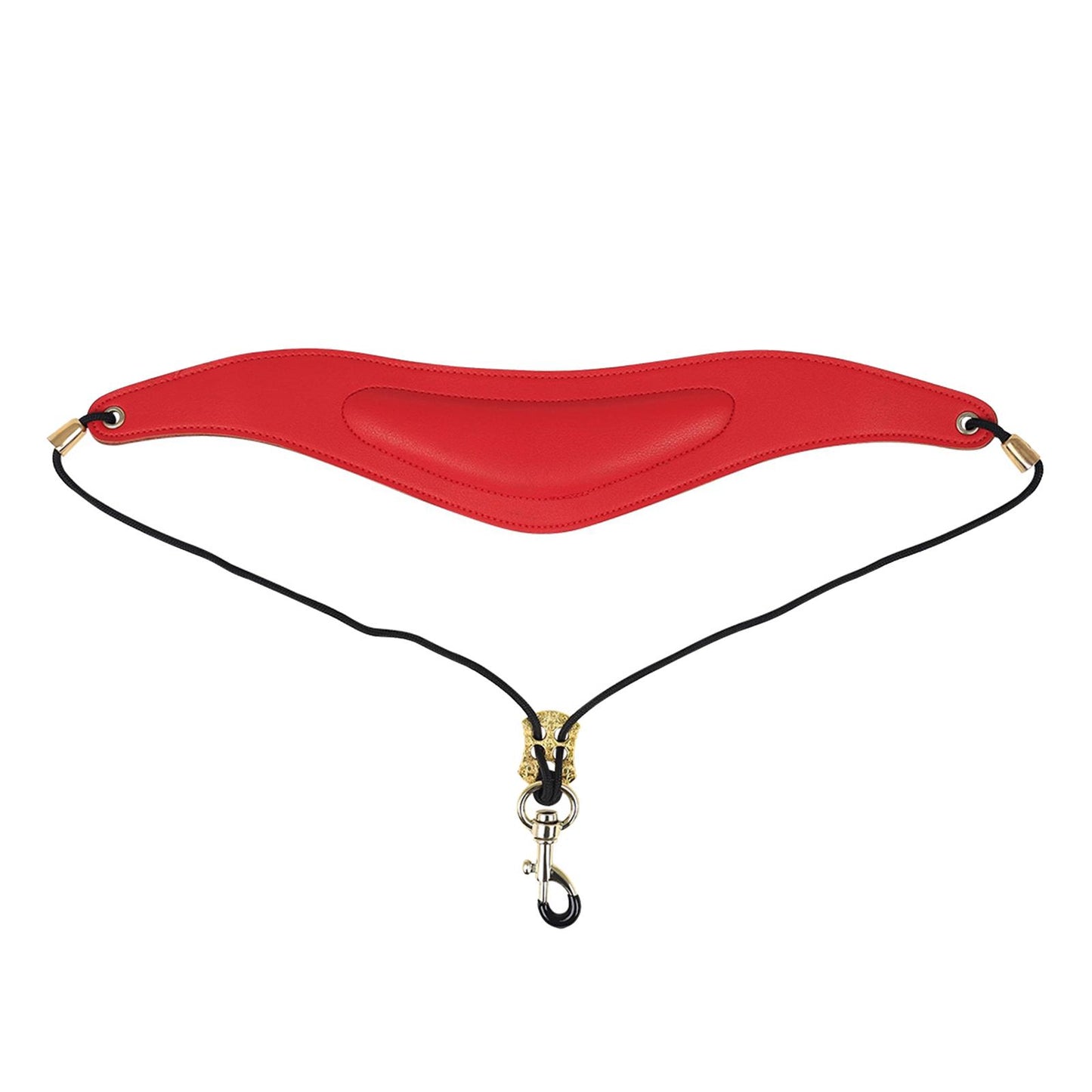 Metal Buckle Leather Saxophone Strap Adjustable Neck Strap Belt Soft Red