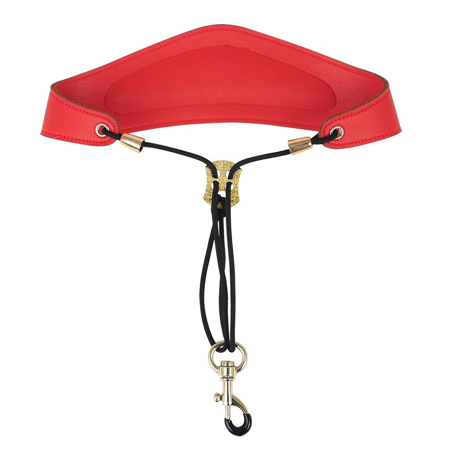 Metal Buckle Leather Saxophone Strap Adjustable Neck Strap Belt Soft Red