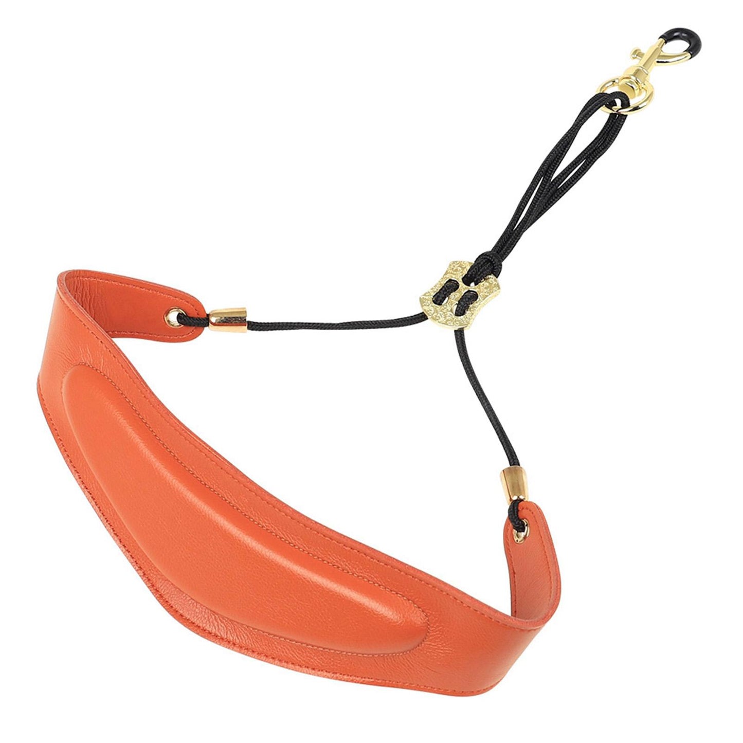 Metal Buckle Leather Saxophone Strap Adjustable Neck Strap Belt Soft Orange