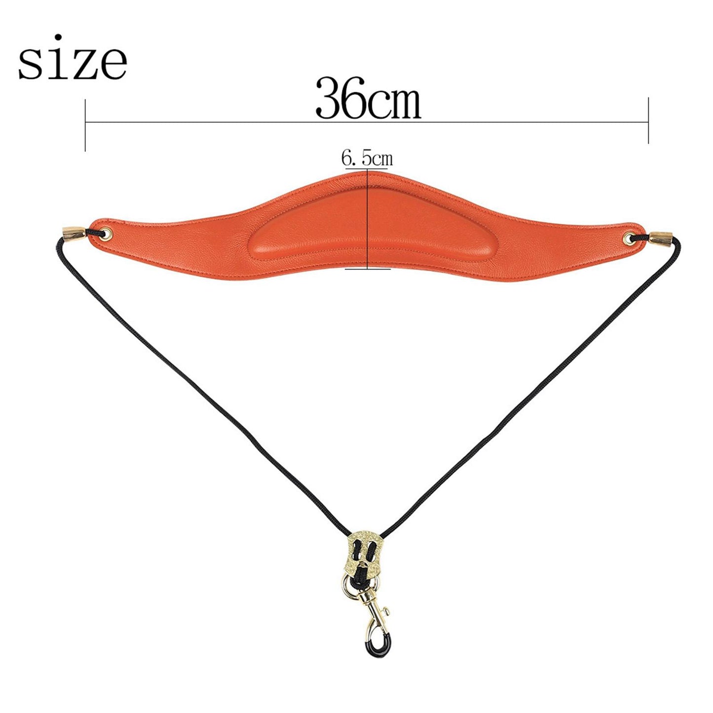 Metal Buckle Leather Saxophone Strap Adjustable Neck Strap Belt Soft Orange