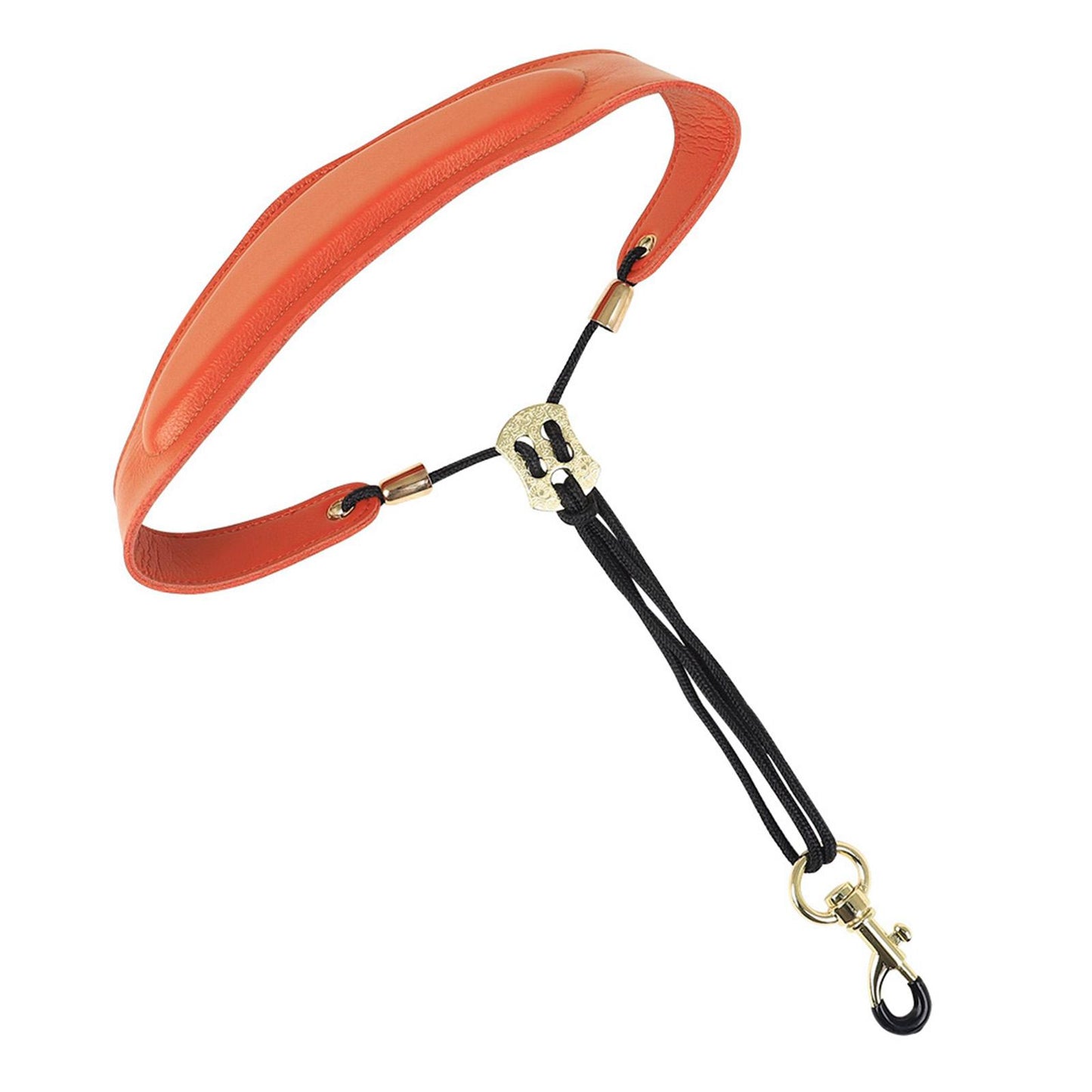 Metal Buckle Leather Saxophone Strap Adjustable Neck Strap Belt Soft Orange